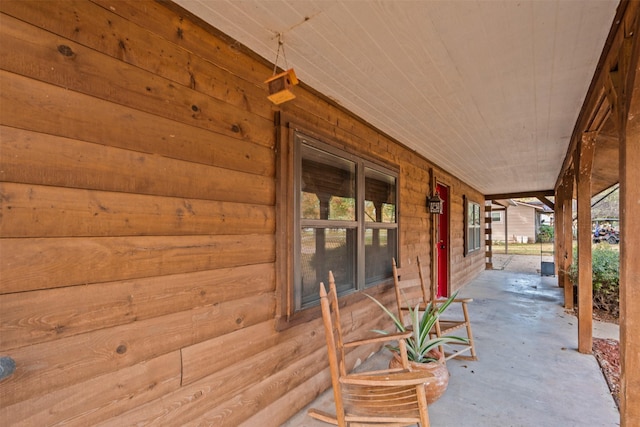 view of patio featuring covered porch