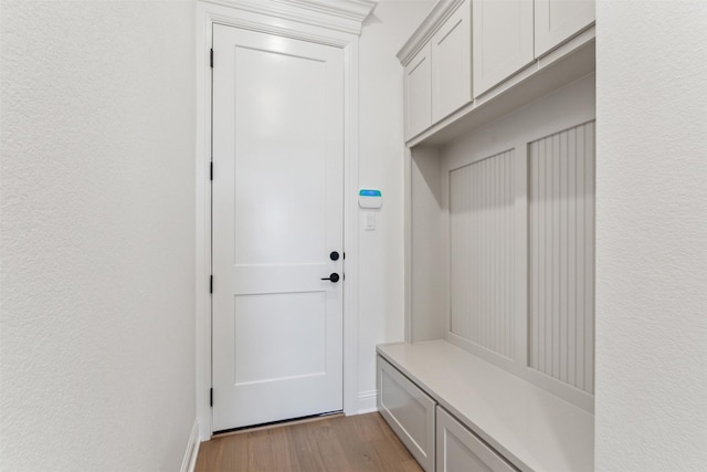 mudroom with light wood-type flooring