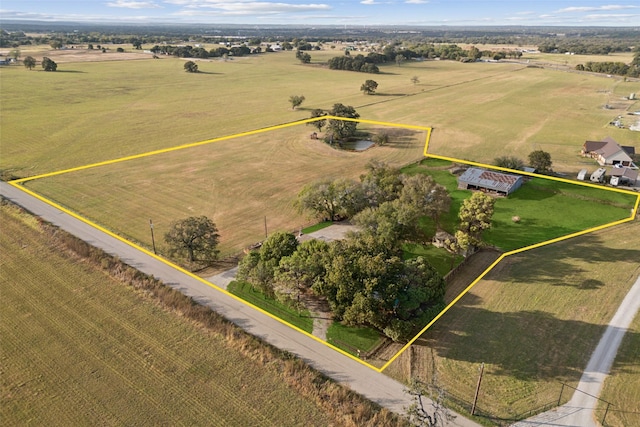 drone / aerial view featuring a rural view