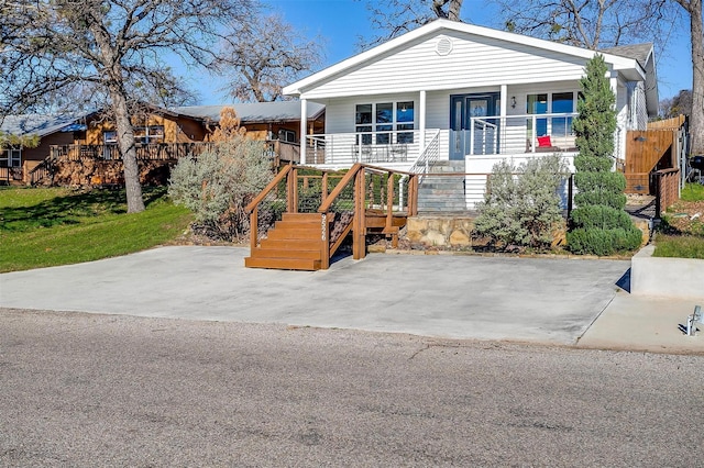 view of front of home with a porch