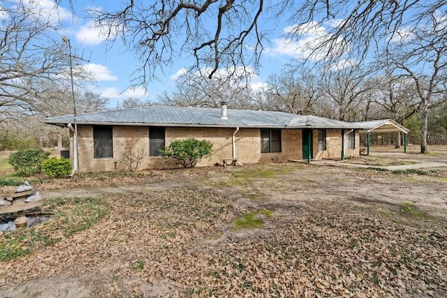 view of single story home