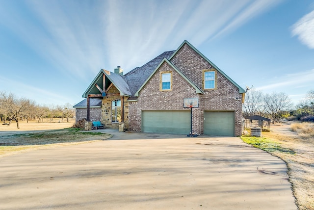 view of front of home featuring a garage