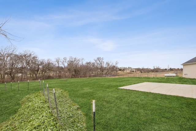 view of yard with a patio area and a rural view