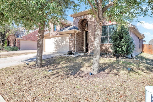 view of front of house with a garage