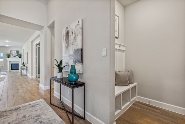 hall featuring hardwood / wood-style flooring