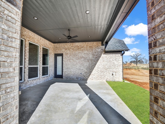 view of patio / terrace with ceiling fan