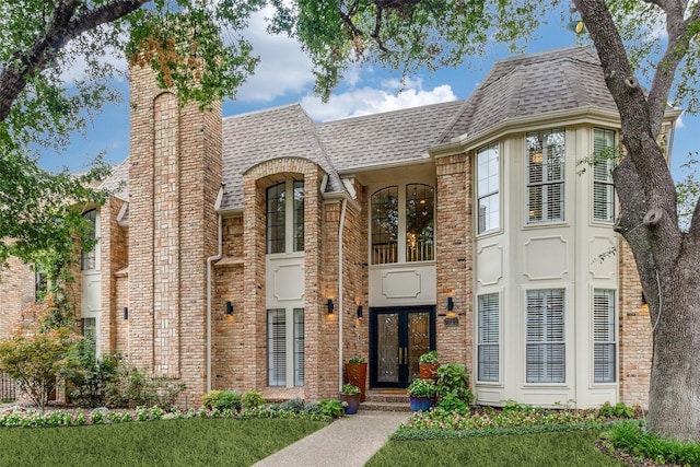 view of front facade with a front yard