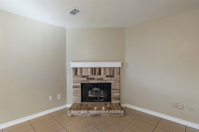 interior details featuring a fireplace