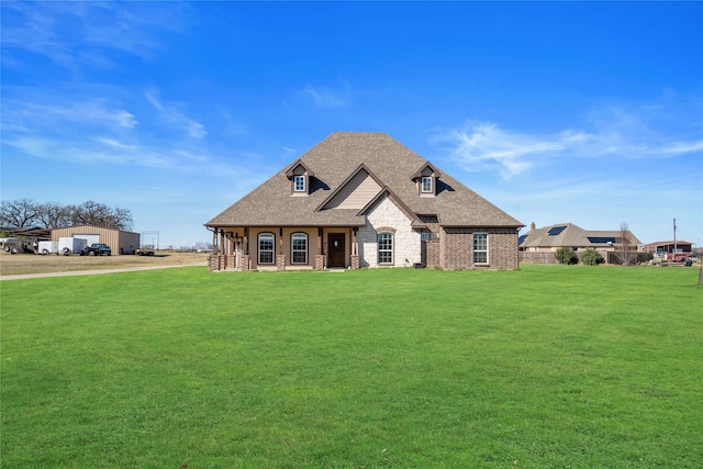 view of front of house with a front lawn