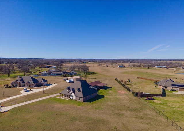 bird's eye view featuring a rural view