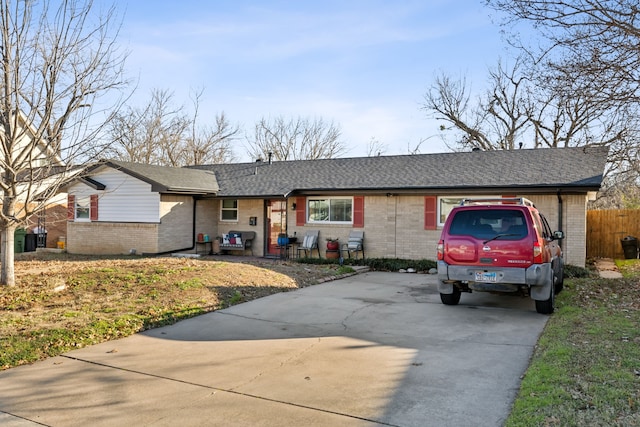 view of single story home