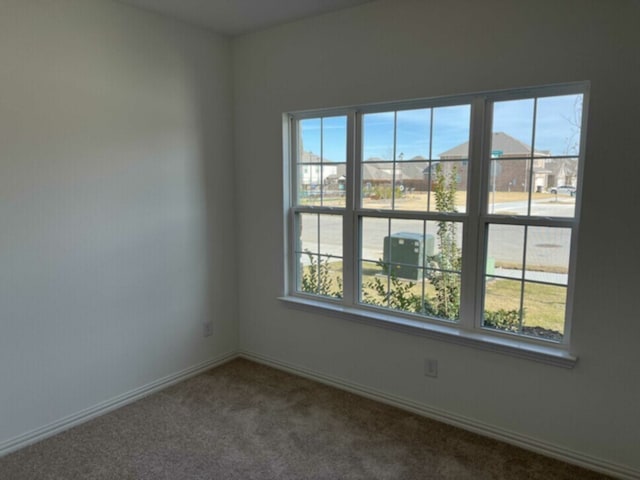 carpeted spare room featuring a healthy amount of sunlight