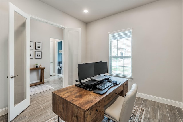 office area with french doors