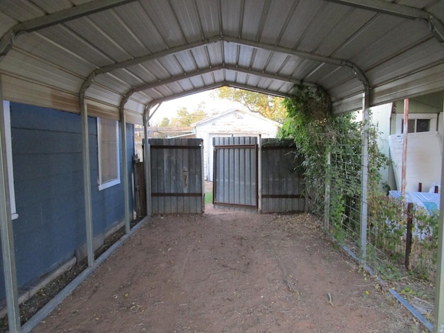 view of car parking featuring a carport