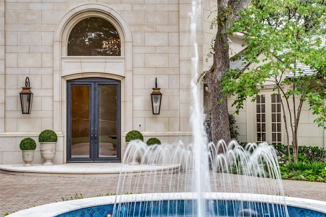 entrance to property with french doors