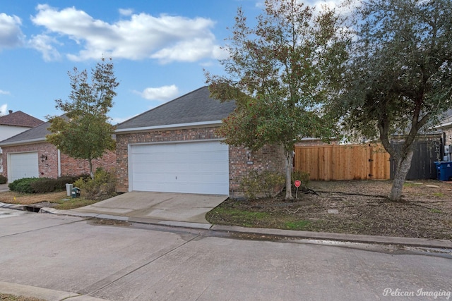 view of front facade with a garage