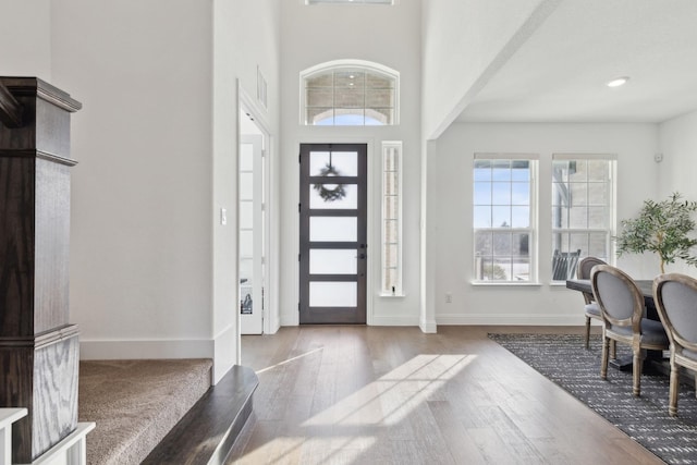 entrance foyer featuring hardwood / wood-style flooring