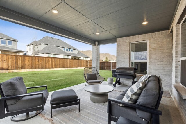 view of patio with area for grilling