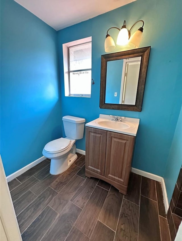 bathroom with toilet and vanity