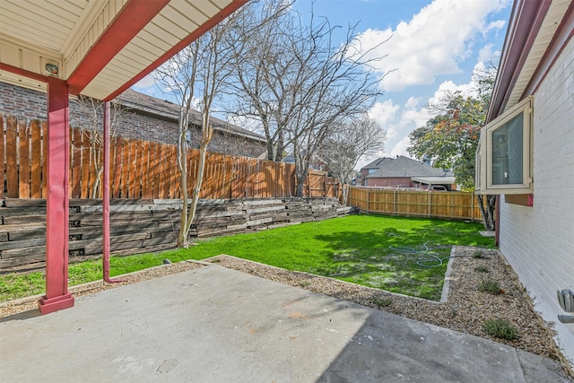 view of yard with a patio area