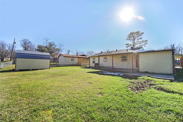 view of yard with a shed