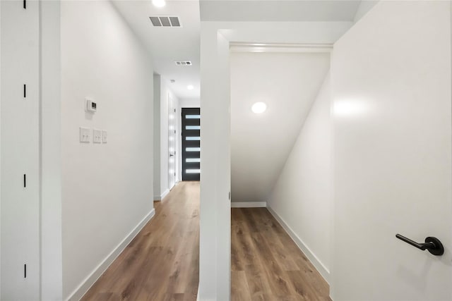 hall featuring hardwood / wood-style flooring