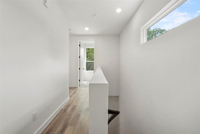 hall featuring light hardwood / wood-style flooring