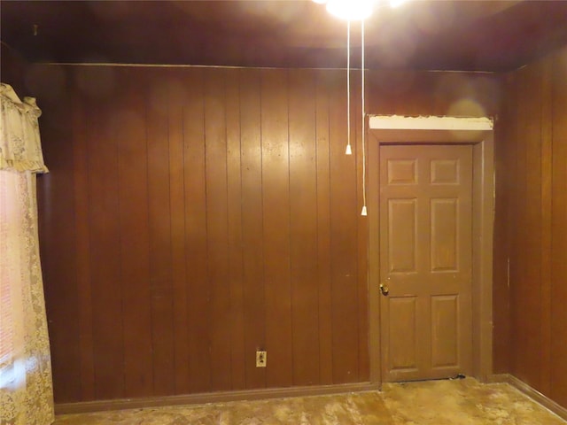 interior space with wooden walls