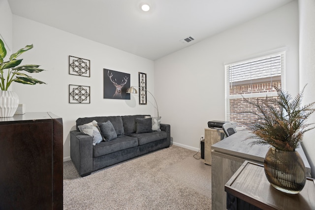 office featuring light colored carpet