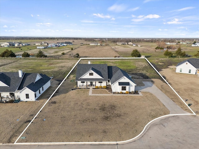 aerial view featuring a rural view