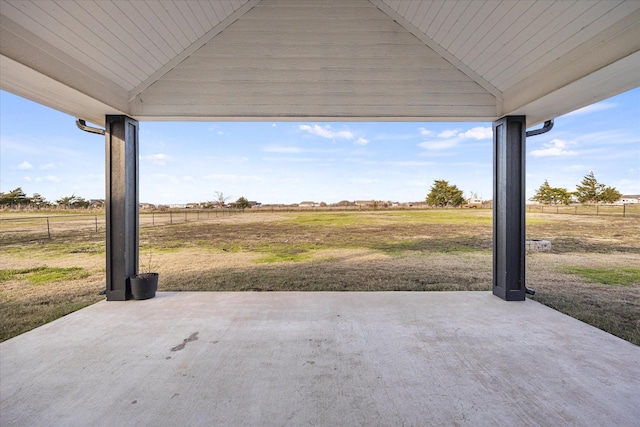 view of patio / terrace featuring a rural view