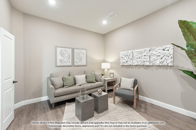 living room featuring hardwood / wood-style floors