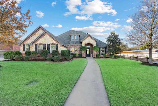 view of front of home featuring a front yard