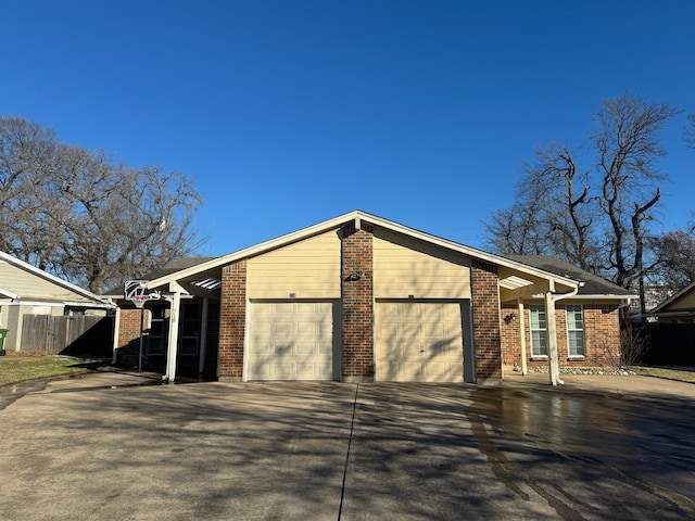 exterior space featuring a garage