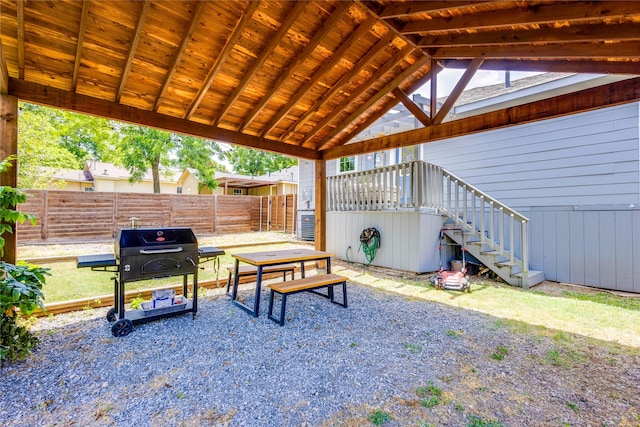 view of patio with a grill