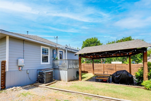 exterior space with central air condition unit