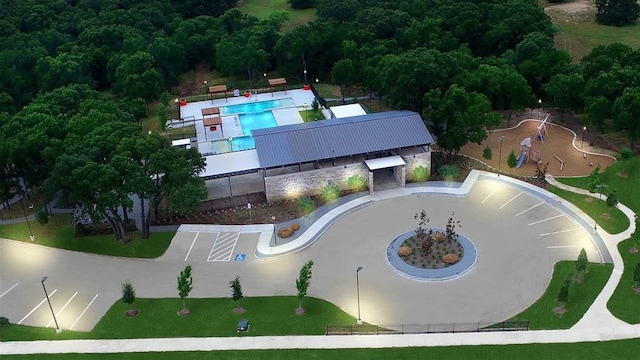 9328 Paintbrush Dr, Oak Point, TX 75068 - bird's eye view of a pool