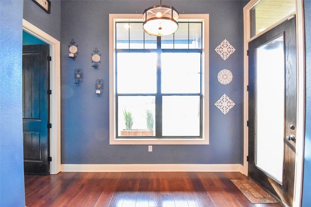 entryway featuring dark wood-type flooring