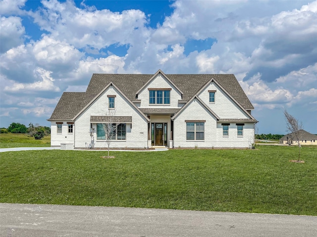 view of front of house with a front lawn