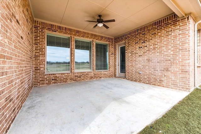 view of patio / terrace featuring ceiling fan