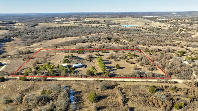 1110 Dye Mound Rd, Forestburg, TX 76239 - aerial view of sparsely populated area with property boundaries highlighted and a desert landscape