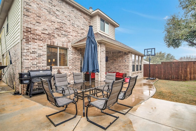 view of patio featuring grilling area