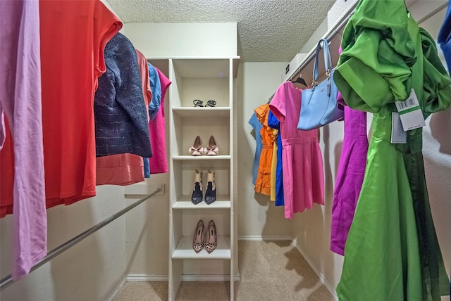 spacious closet featuring carpet