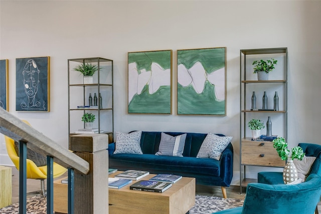 living room featuring hardwood / wood-style flooring