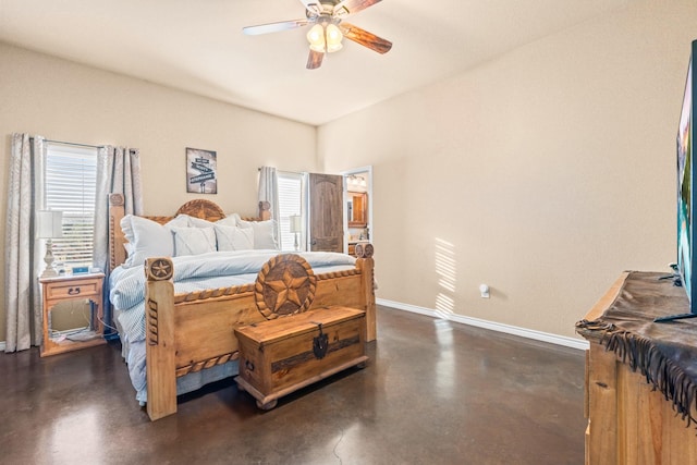 bedroom with ceiling fan