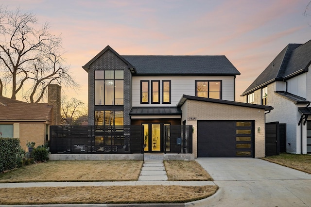 view of front facade with a garage