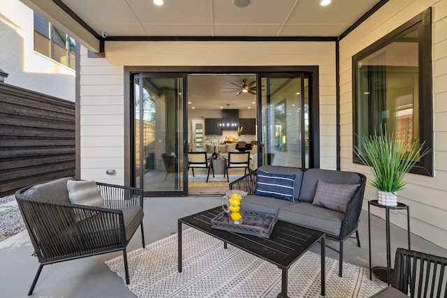 view of patio / terrace featuring an outdoor living space