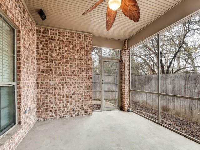 view of patio / terrace featuring ceiling fan