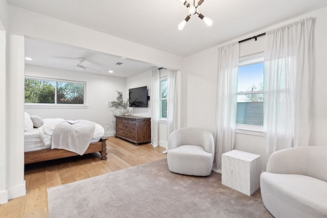 bedroom featuring light hardwood / wood-style flooring