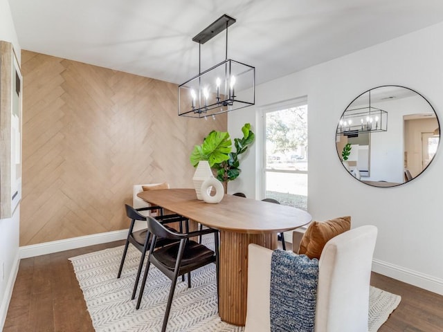 dining space featuring dark hardwood / wood-style flooring